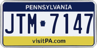 PA license plate JTM7147