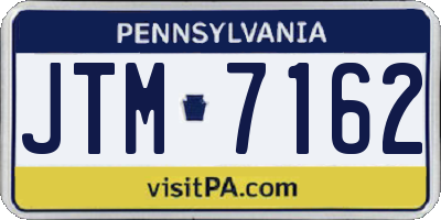 PA license plate JTM7162