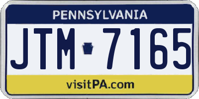 PA license plate JTM7165