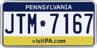PA license plate JTM7167