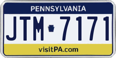 PA license plate JTM7171