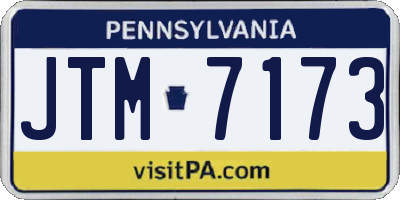 PA license plate JTM7173