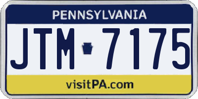 PA license plate JTM7175