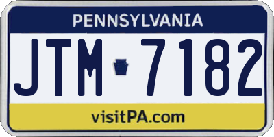 PA license plate JTM7182