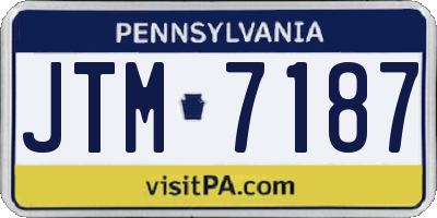 PA license plate JTM7187