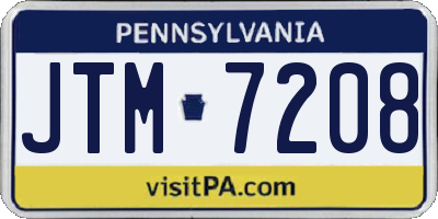 PA license plate JTM7208