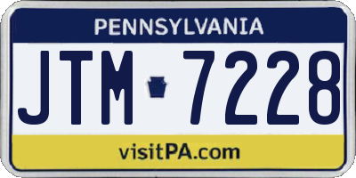 PA license plate JTM7228