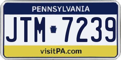 PA license plate JTM7239