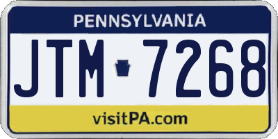 PA license plate JTM7268