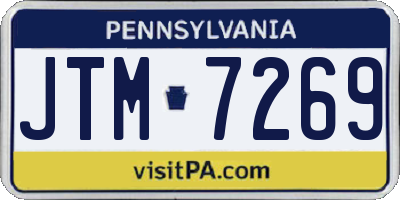 PA license plate JTM7269