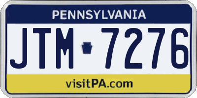 PA license plate JTM7276