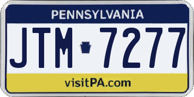 PA license plate JTM7277