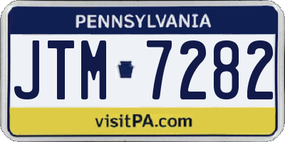 PA license plate JTM7282