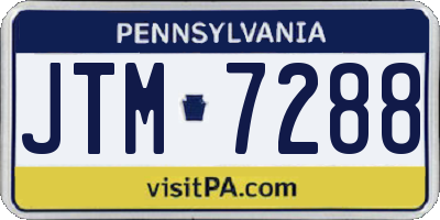 PA license plate JTM7288
