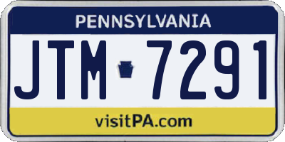 PA license plate JTM7291