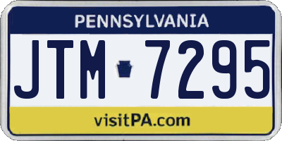 PA license plate JTM7295