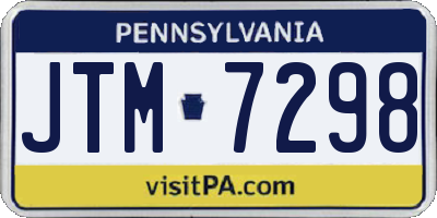 PA license plate JTM7298