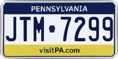 PA license plate JTM7299