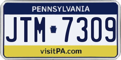 PA license plate JTM7309