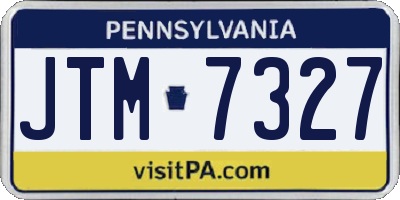 PA license plate JTM7327