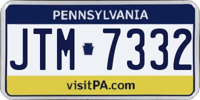 PA license plate JTM7332