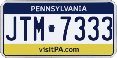 PA license plate JTM7333