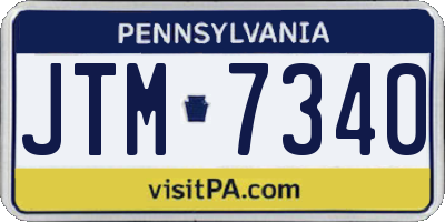 PA license plate JTM7340