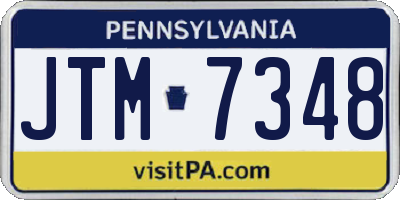 PA license plate JTM7348