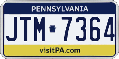 PA license plate JTM7364