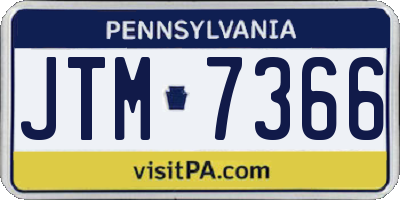 PA license plate JTM7366
