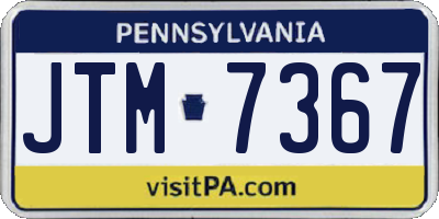 PA license plate JTM7367