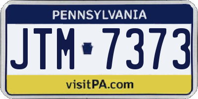 PA license plate JTM7373