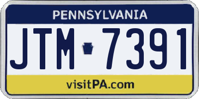PA license plate JTM7391
