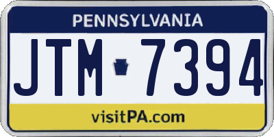 PA license plate JTM7394