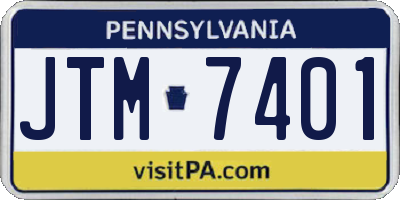 PA license plate JTM7401