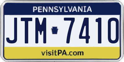 PA license plate JTM7410