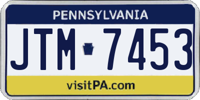 PA license plate JTM7453
