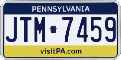 PA license plate JTM7459