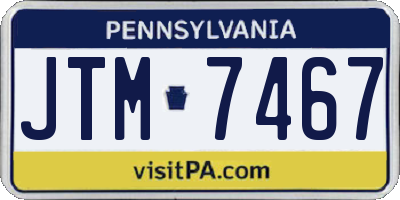 PA license plate JTM7467