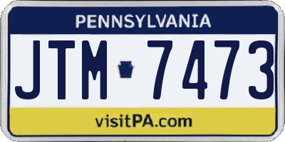 PA license plate JTM7473
