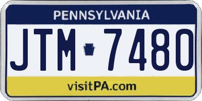 PA license plate JTM7480