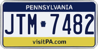 PA license plate JTM7482