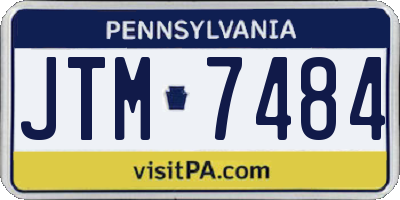 PA license plate JTM7484