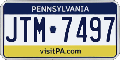PA license plate JTM7497