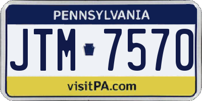 PA license plate JTM7570