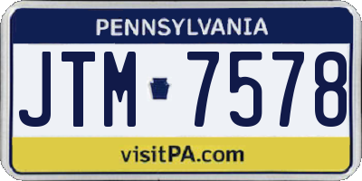 PA license plate JTM7578