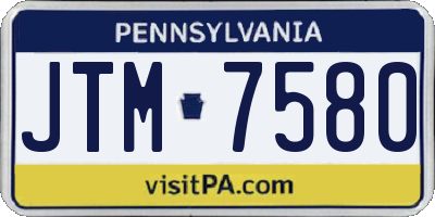 PA license plate JTM7580