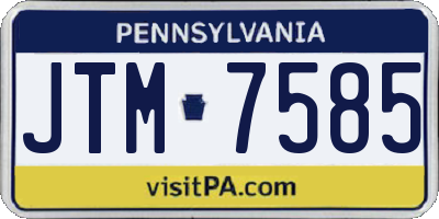 PA license plate JTM7585