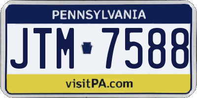 PA license plate JTM7588