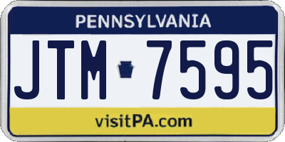 PA license plate JTM7595